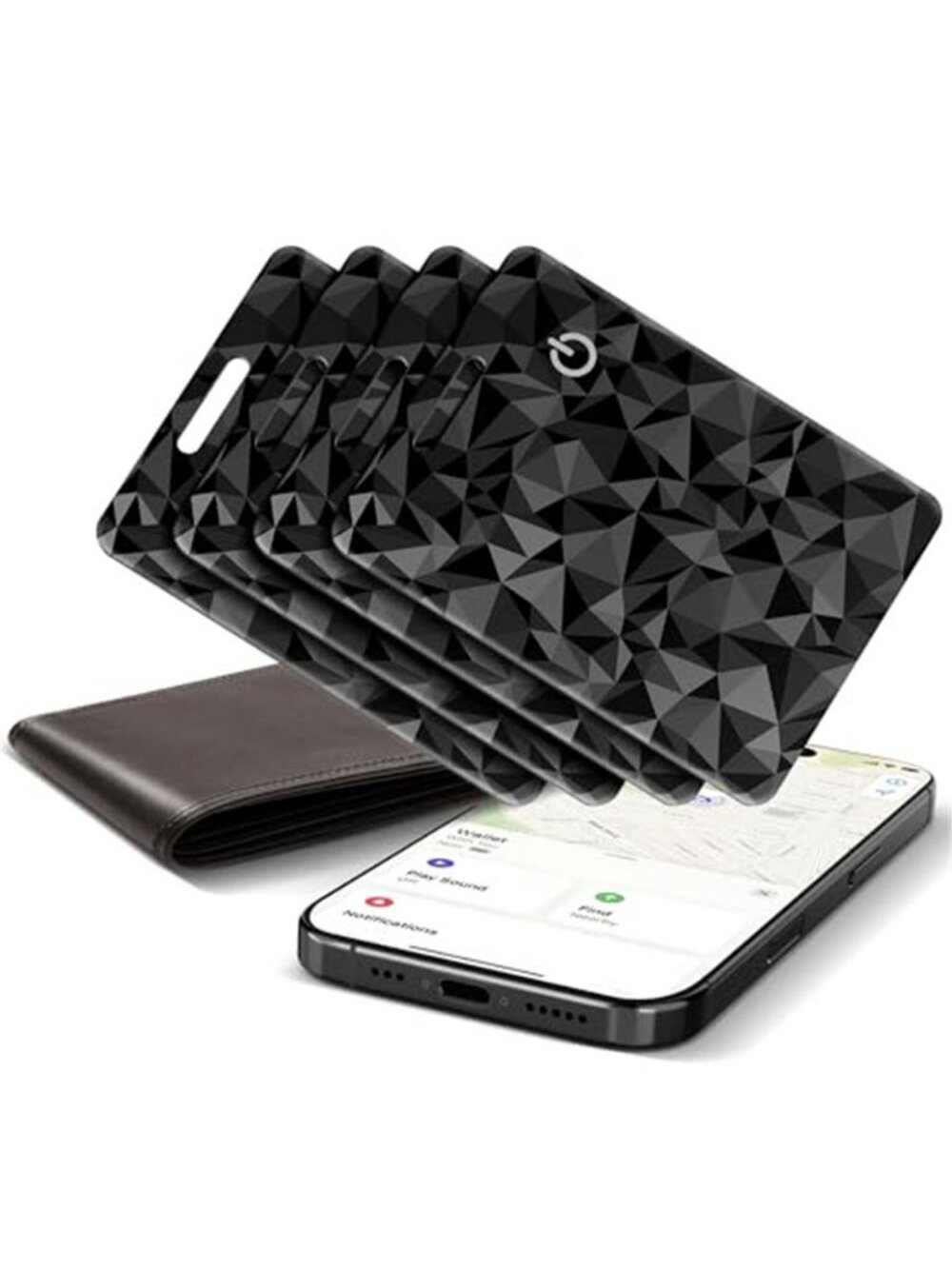 4-Pack Wallet Tracker Cards, Works with Apple Find My